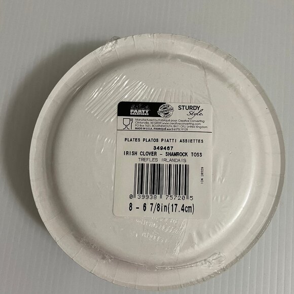 Irish Clover Shamrock 6.78" Paper Plates 6 packs of 8 (48 Plates total) NEW - Picture 2 of 4